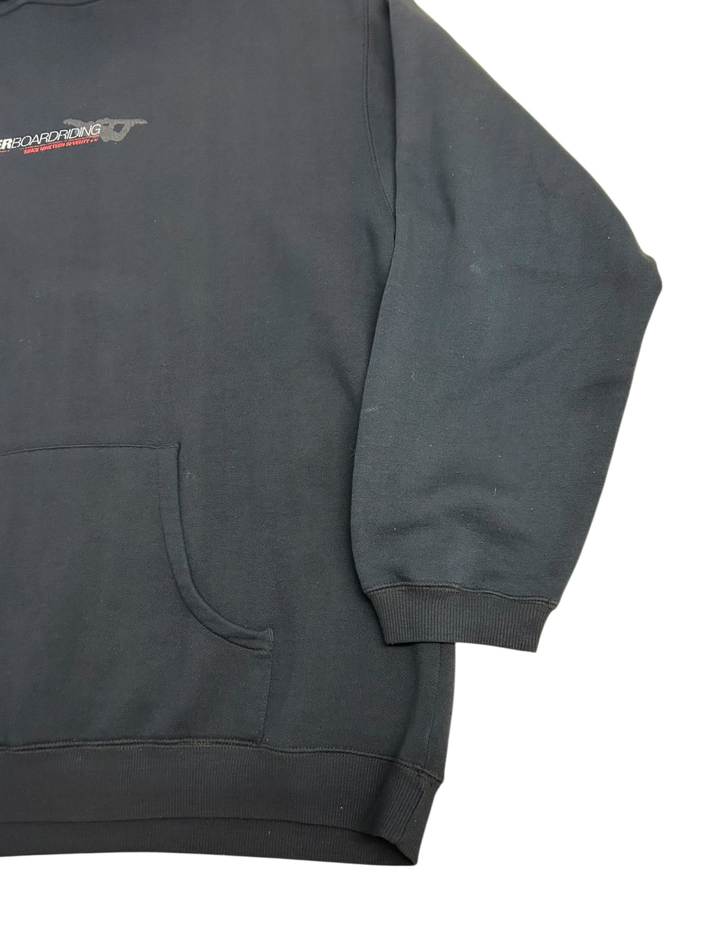 Vintage Quiksilver Boardriding Hoodie – Black Surf / Skate Pullover – Size Large