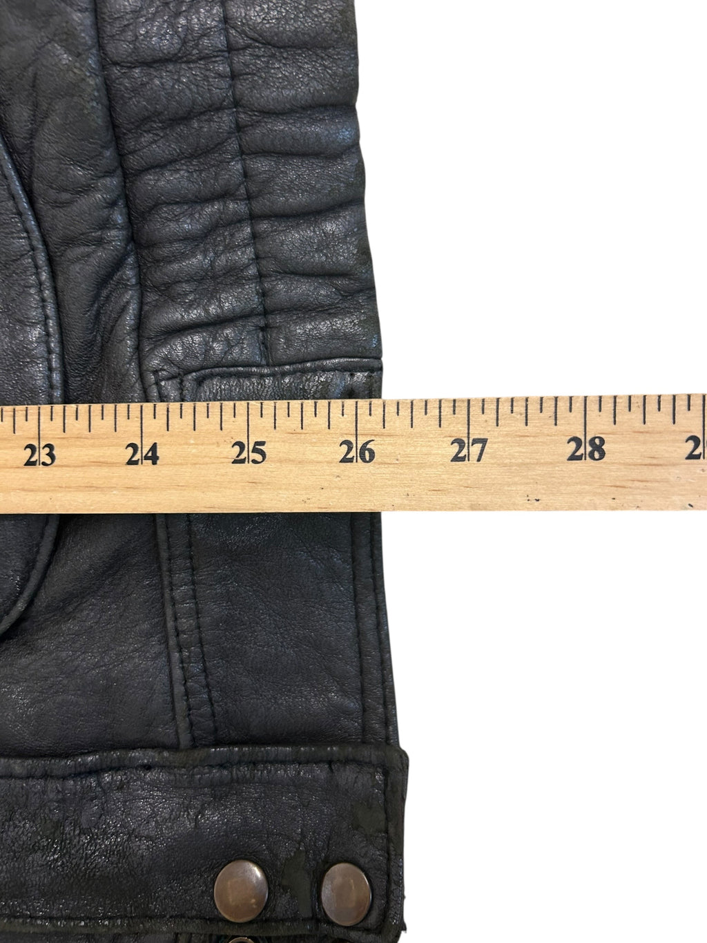 Vintage Black Leather Bomber Jacket – Size 42 – 80’s/90’s