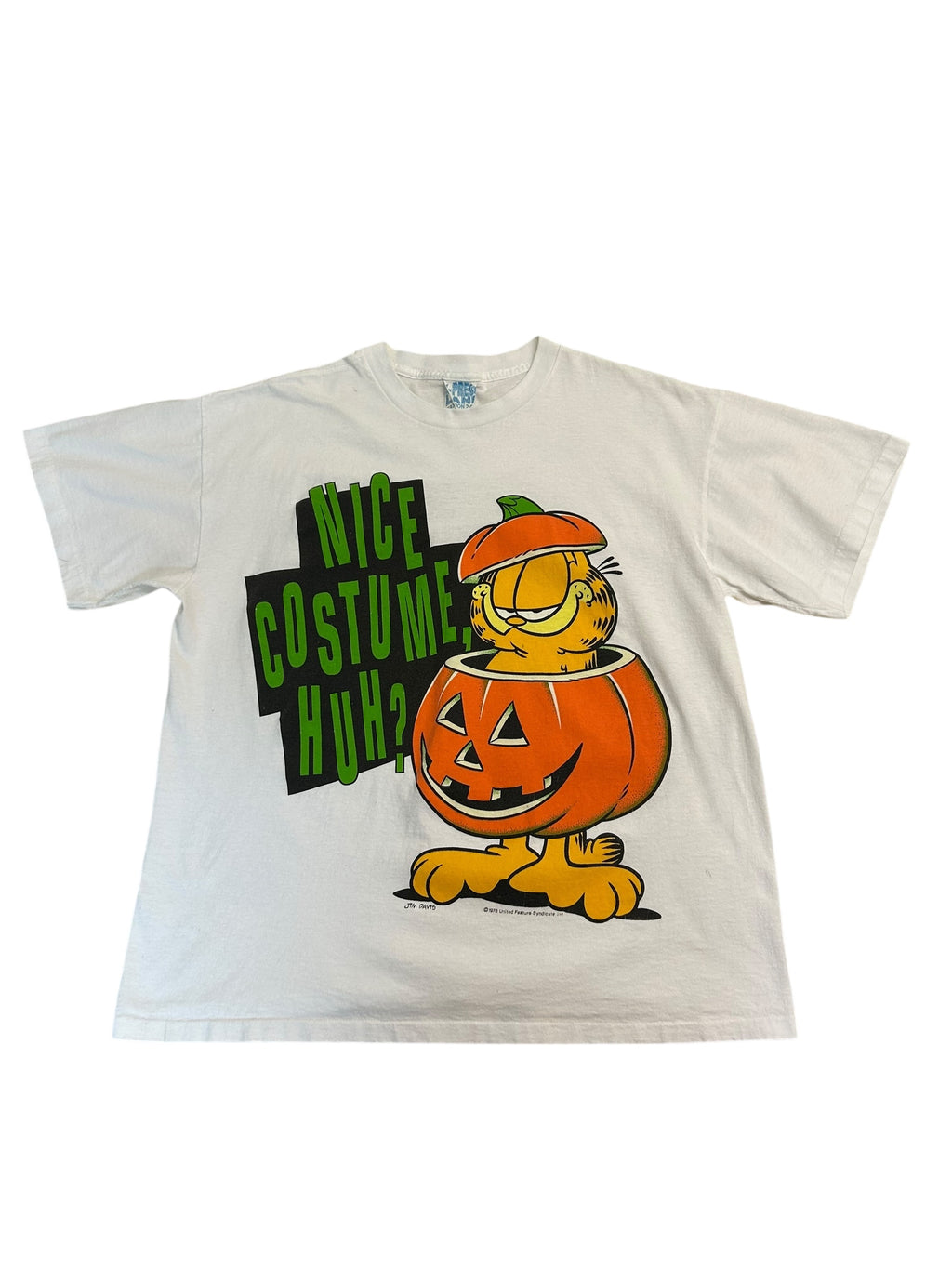 Garfield – Vintage Halloween Graphic T-Shirt (1978 Copyright) (XL)