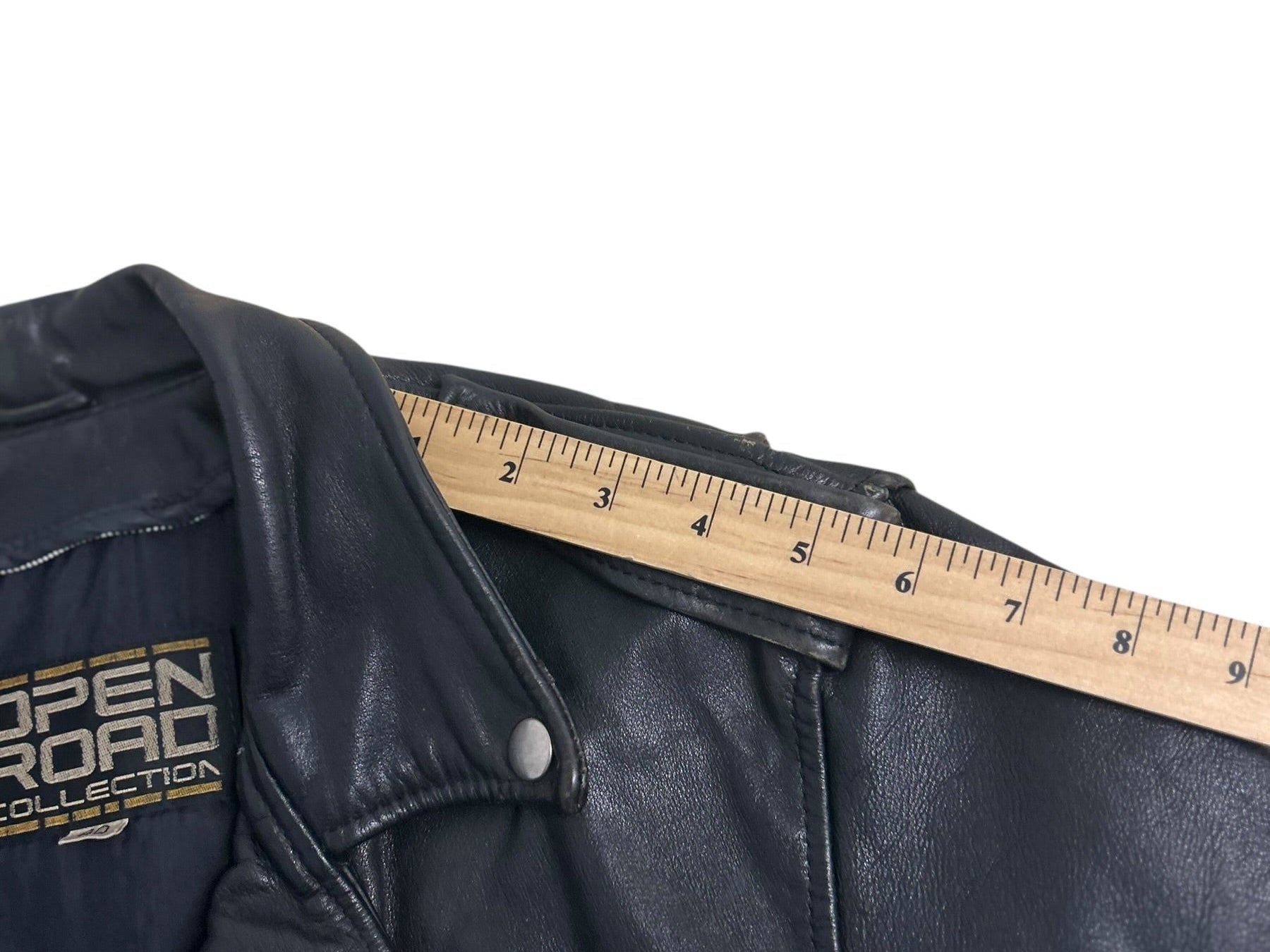 Open Road Collection Black Leather Motorcycle Jacket – Size 40 (Medium)