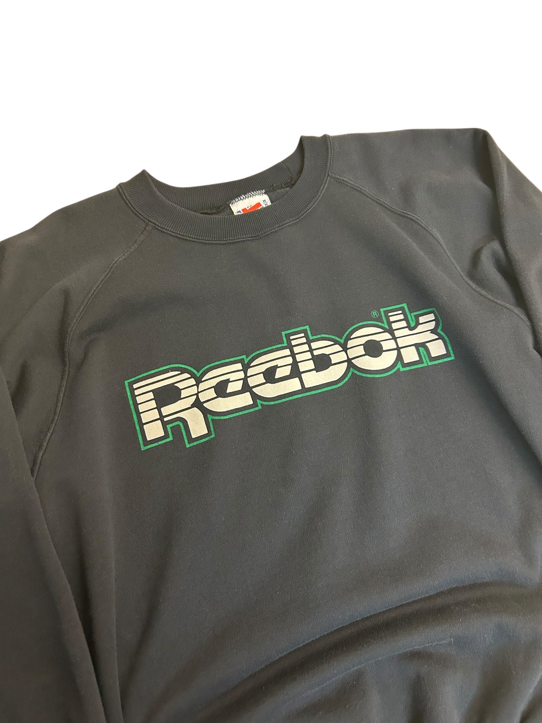 Vintage Reebok Spellout Sweatshirt – Made in Canada Navy Crewneck – 90s Athletic Wear Size Medium