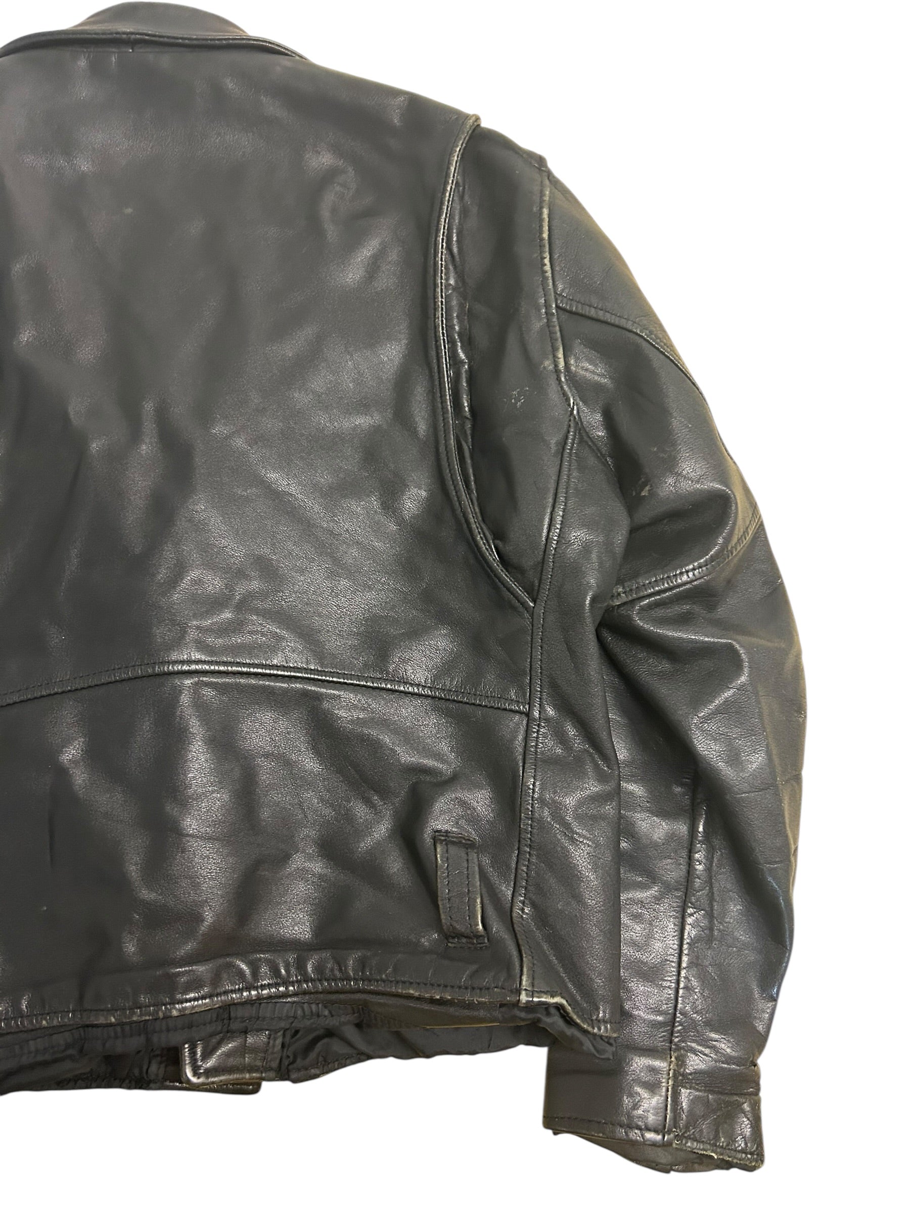 Open Road Collection Black Leather Motorcycle Jacket – Size 40 (Medium)