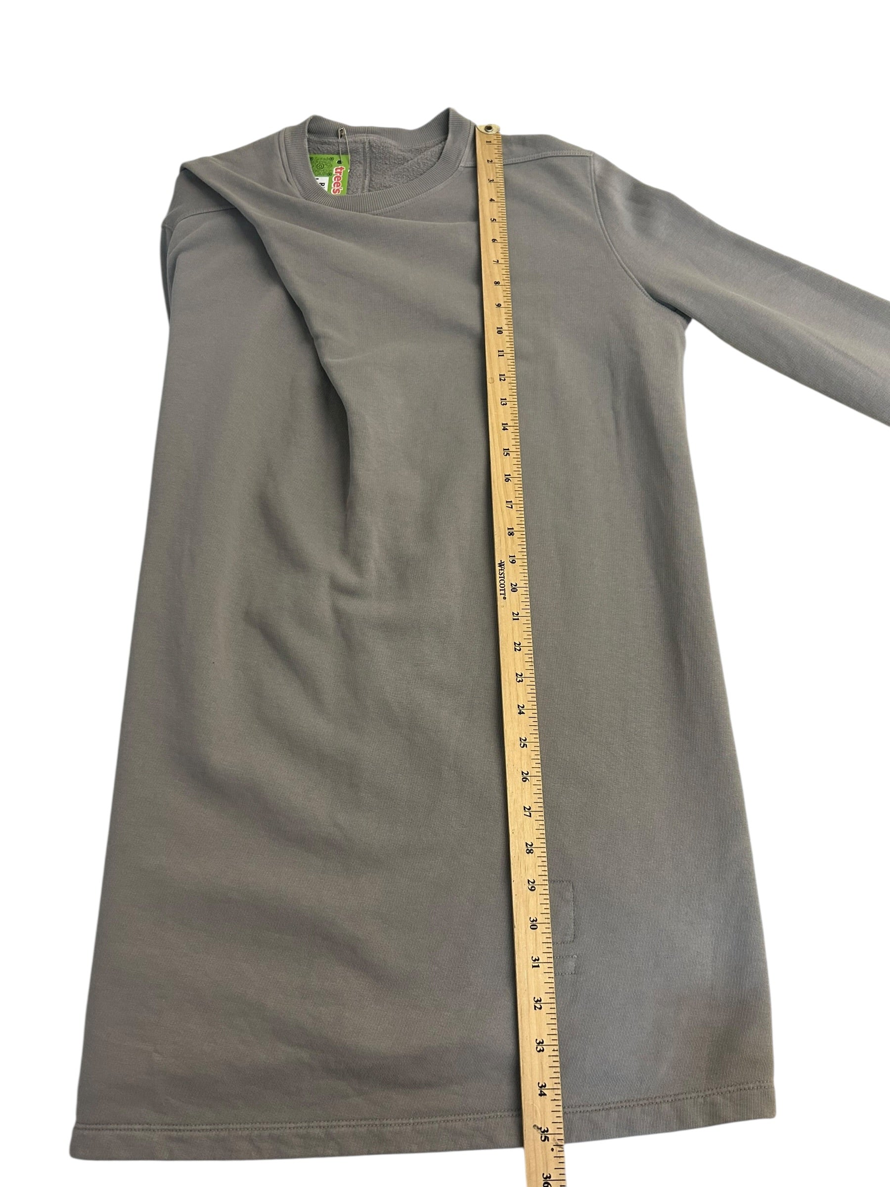 Rick Owens Longline Sweatshirt – Grey Designer Crewneck – Avant Garde Streetwear L/XL