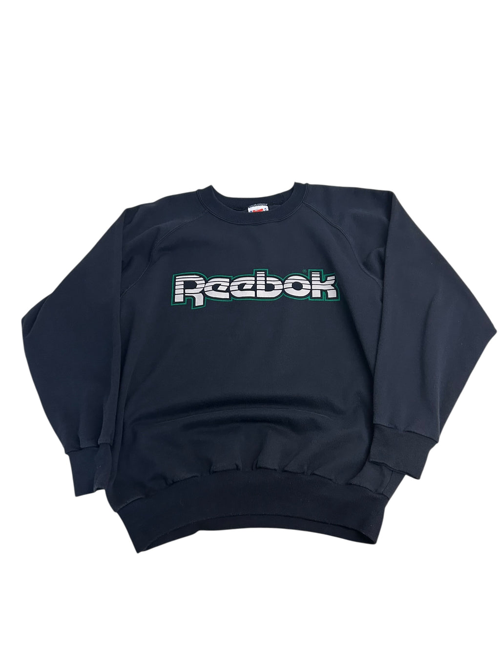 Vintage Reebok Spellout Sweatshirt – Made in Canada Navy Crewneck – 90s Athletic Wear Size Medium