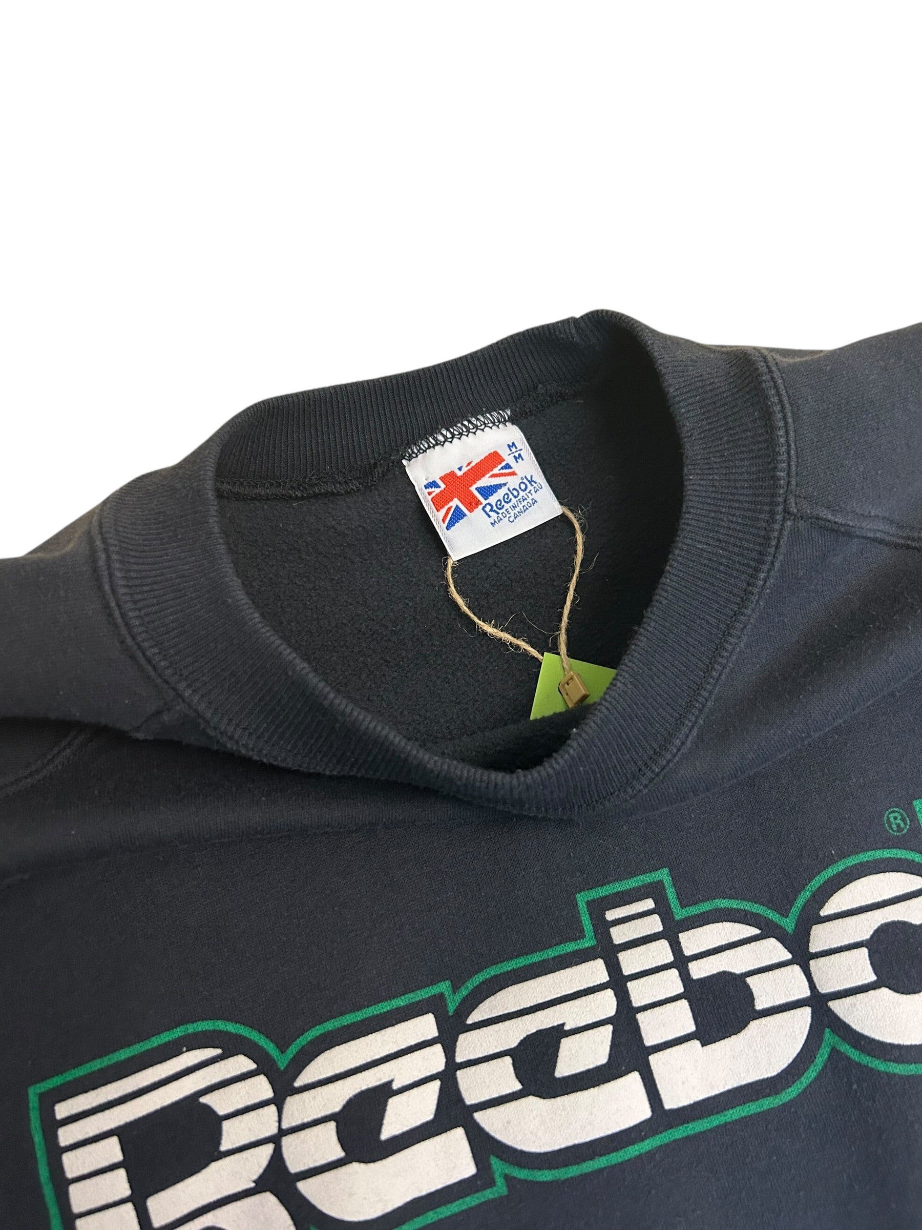 Vintage Reebok Spellout Sweatshirt – Made in Canada Navy Crewneck – 90s Athletic Wear Size Medium