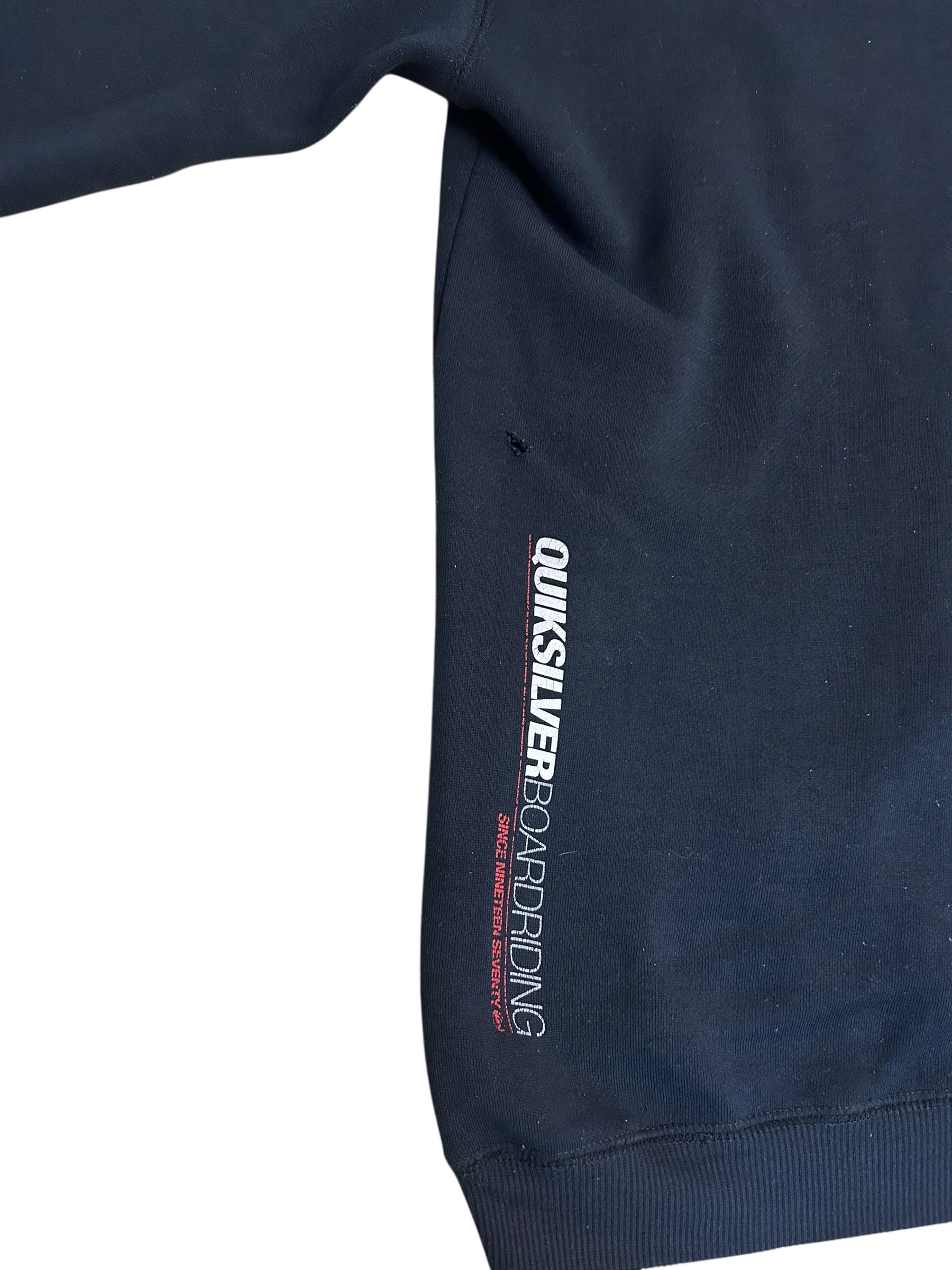 Vintage Quiksilver Boardriding Hoodie – Black Surf / Skate Pullover – Size Large