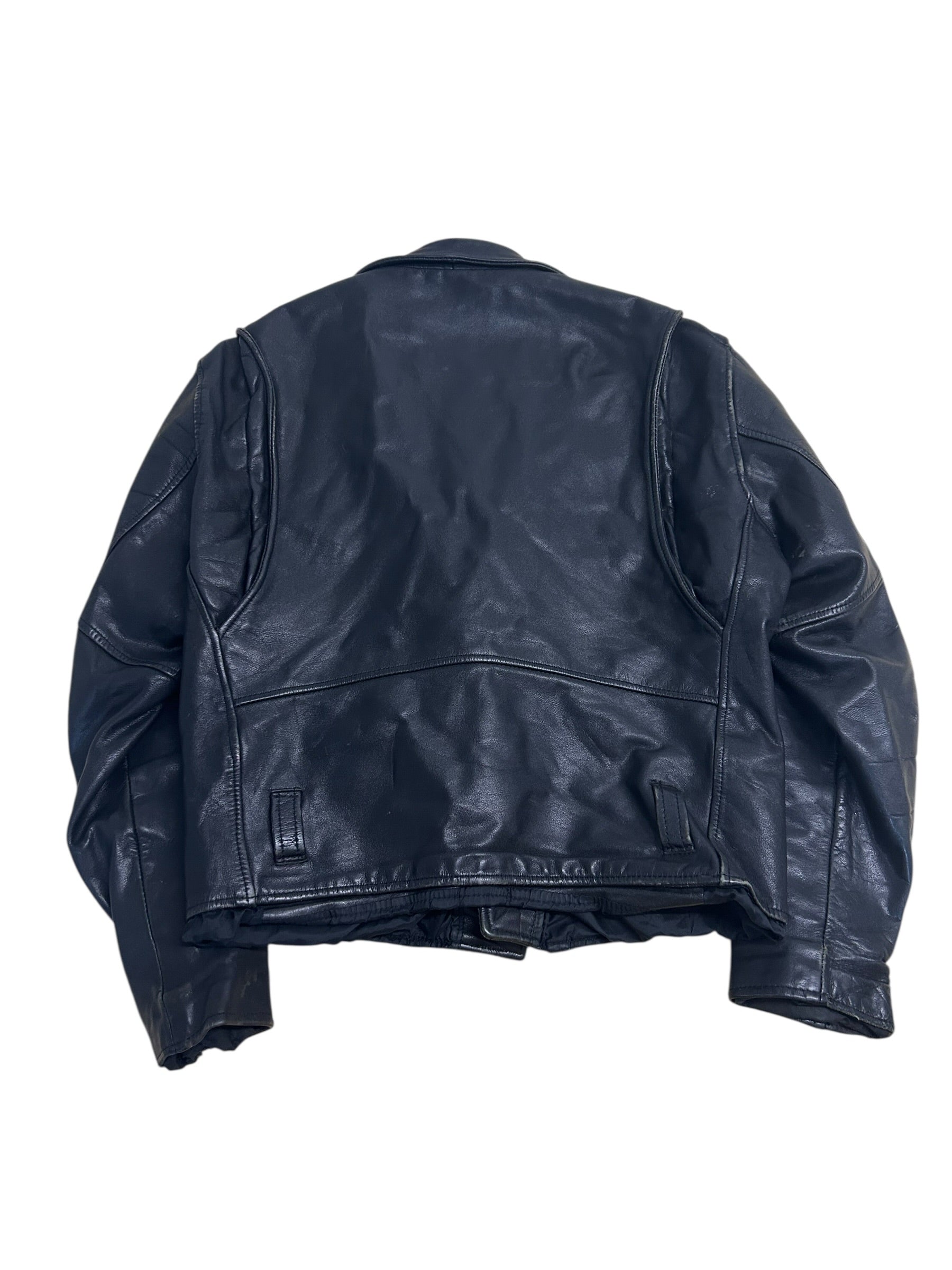 Open Road Collection Black Leather Motorcycle Jacket – Size 40 (Medium)
