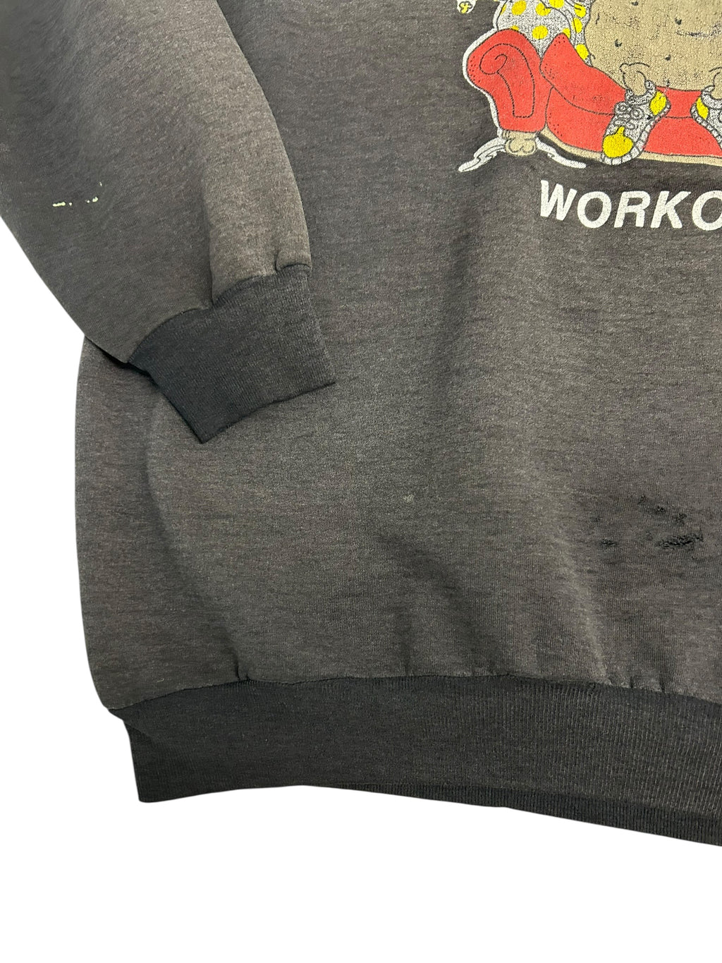Vintage “Official Couch Potato Workout” Graphic Sweatshirt – Distressed Novelty Crewneck – Size Large