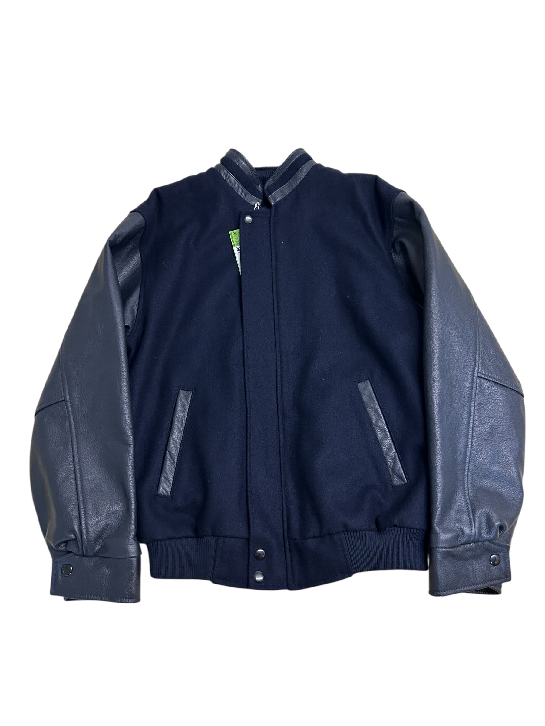 Vintage CBC Radio Canada Wool & Leather Varsity Jacket – Navy/Gray – Size Small – Mint Condition