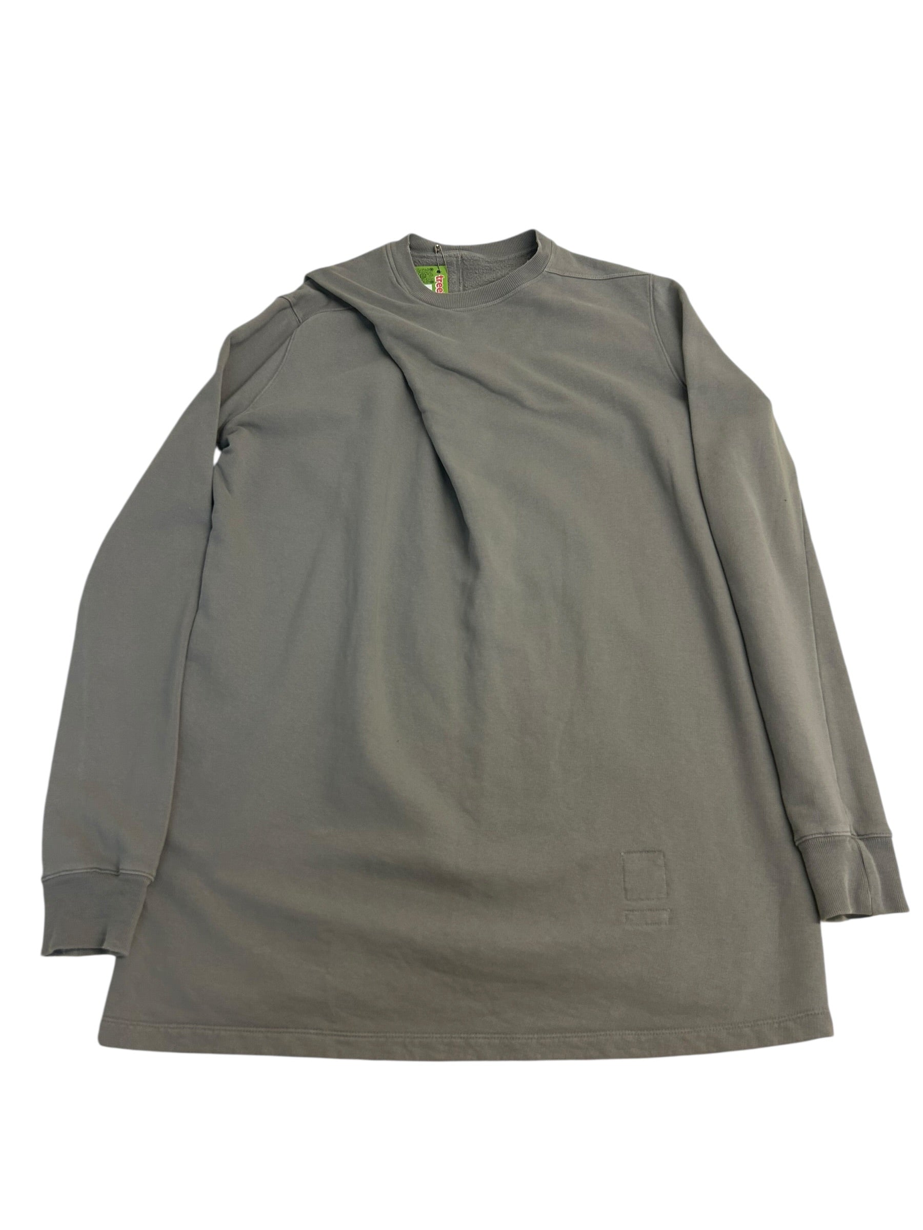 Rick Owens Longline Sweatshirt – Grey Designer Crewneck – Avant Garde Streetwear L/XL