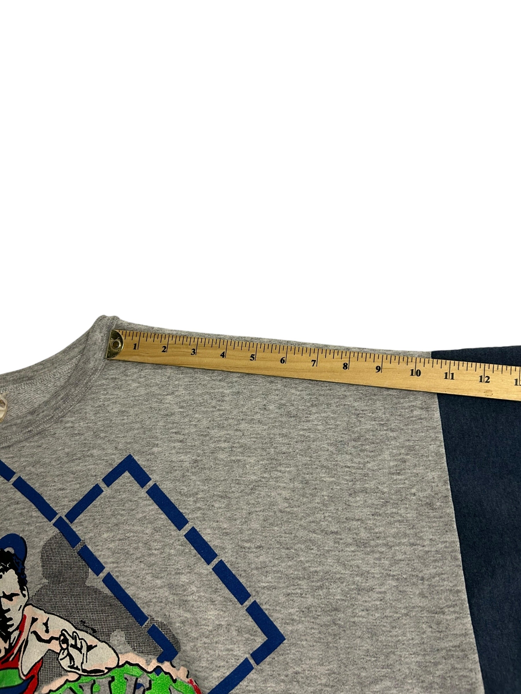 Vintage Track & Field Graphic Crewneck Sweatshirt – Grey Athletic Running Sweater – Size L/XL