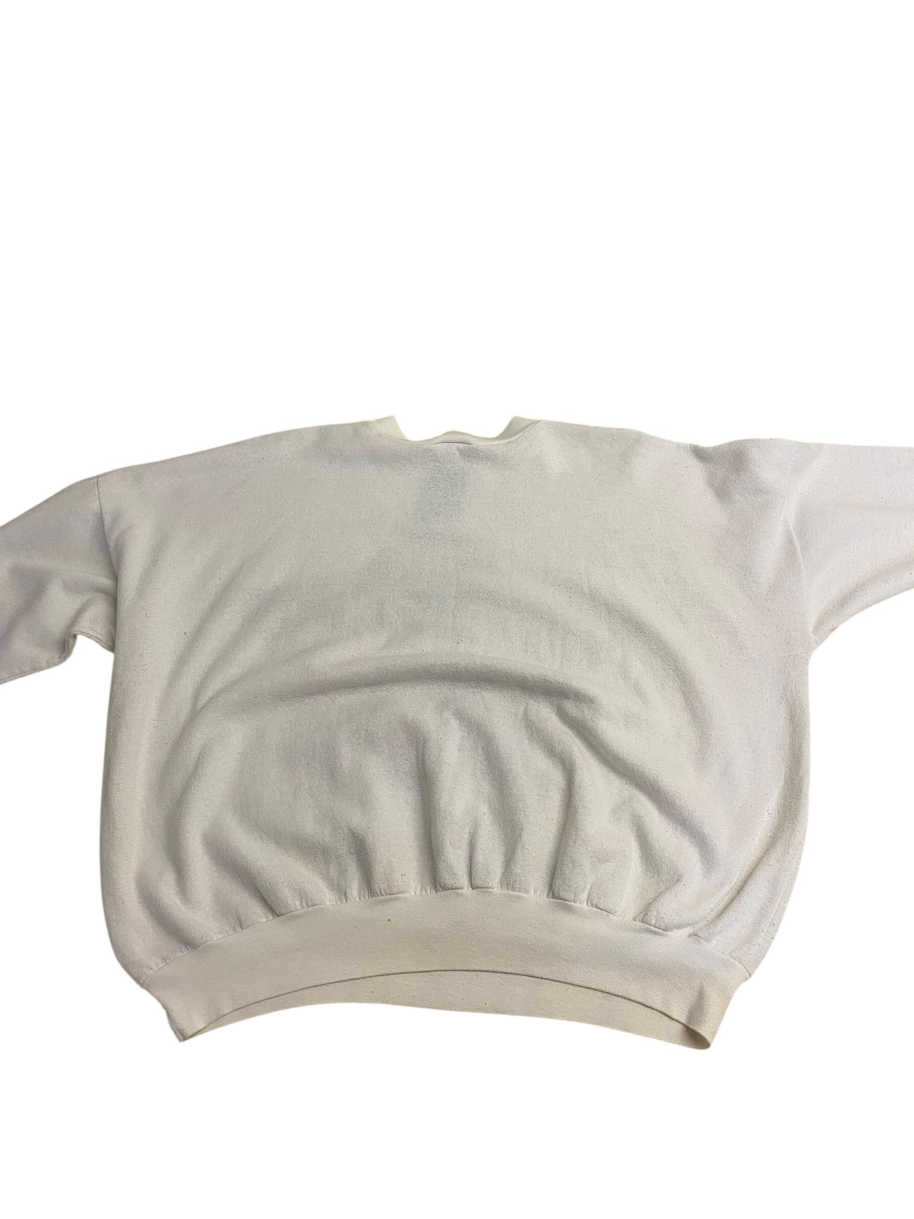 Vintage Mickey Mouse Crewneck Sweatshirt – Classic Disney Graphic – White – Size XL