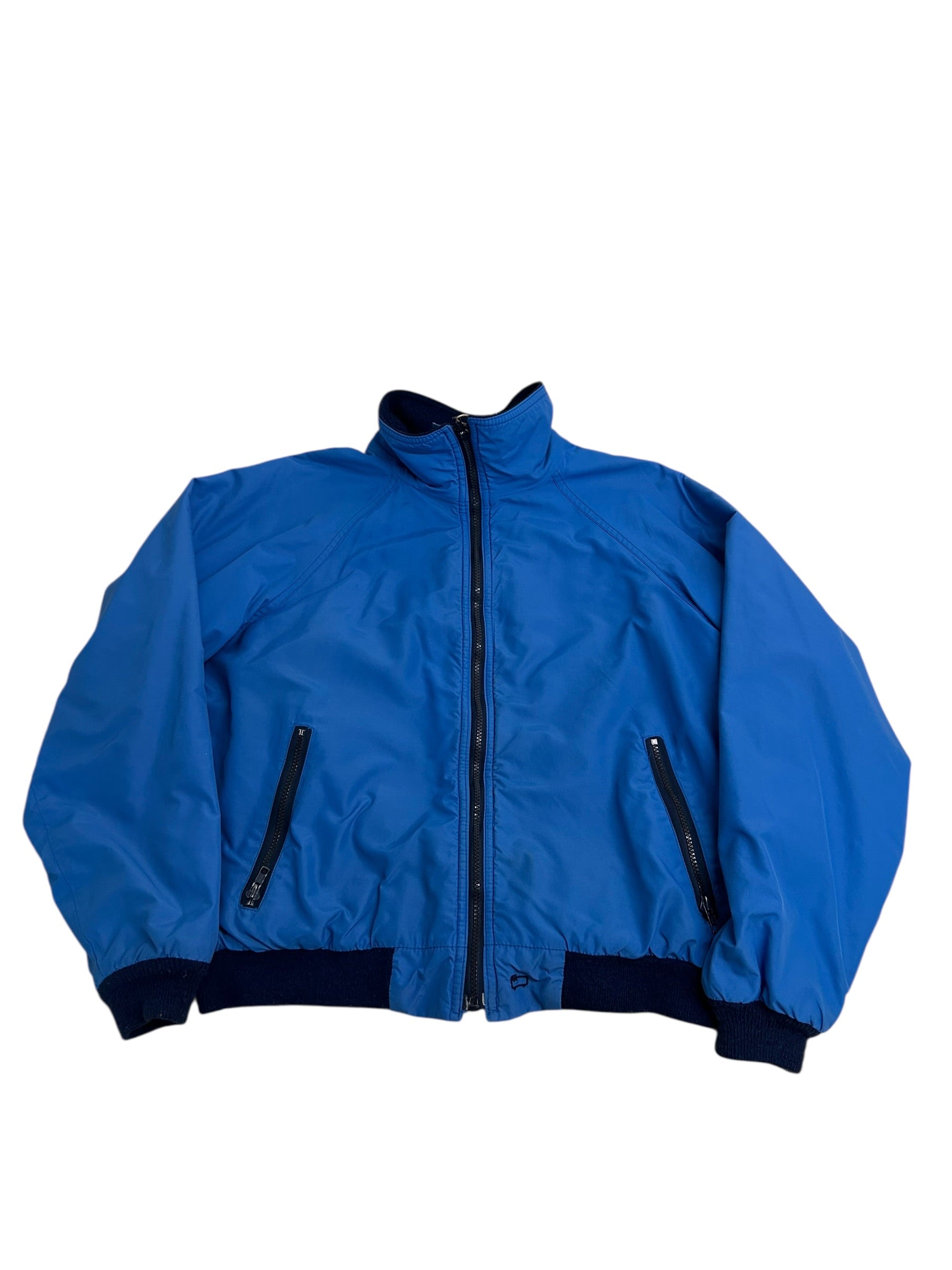 Woolrich Blue Nylon Bomber Jacket – Boxy Cropped Fit – Size Large