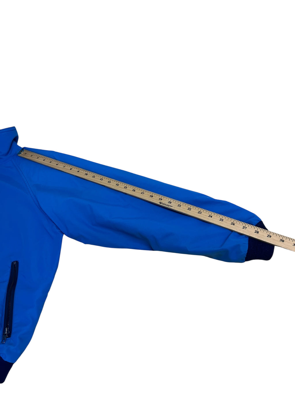 Woolrich Blue Nylon Bomber Jacket – Boxy Cropped Fit – Size Large