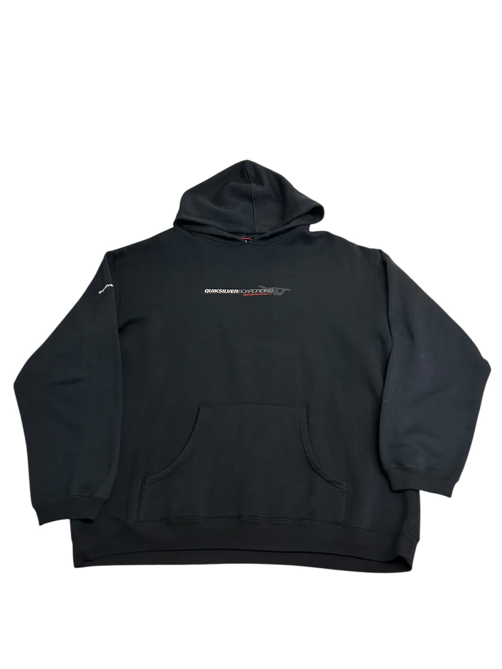 Vintage Quiksilver Boardriding Hoodie – Black Surf / Skate Pullover – Size Large