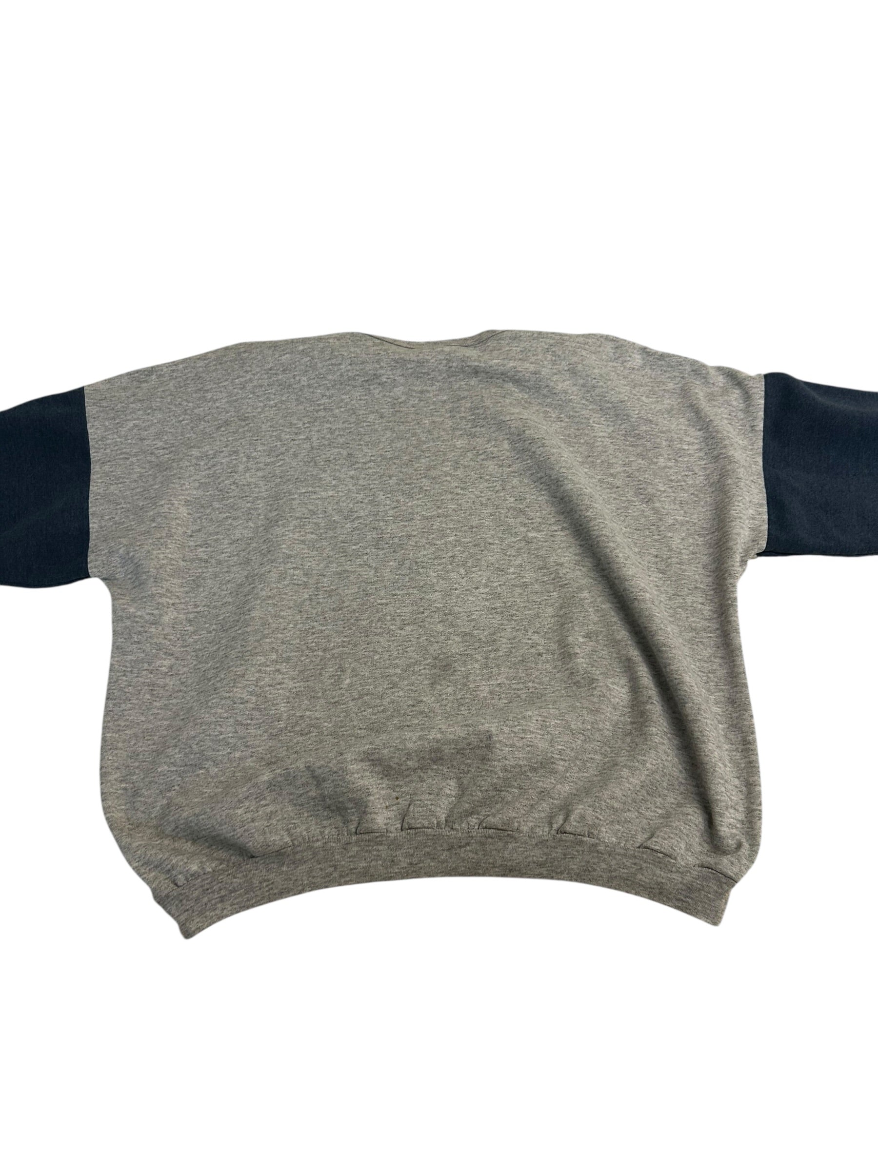 Vintage Track & Field Graphic Crewneck Sweatshirt – Grey Athletic Running Sweater – Size L/XL