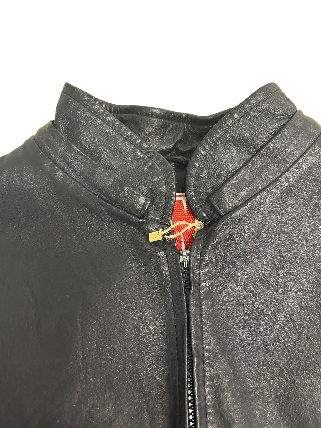 Vintage Chicago Basketball Leather Jacket – Black & Red – Size Large (23.5” P2P)