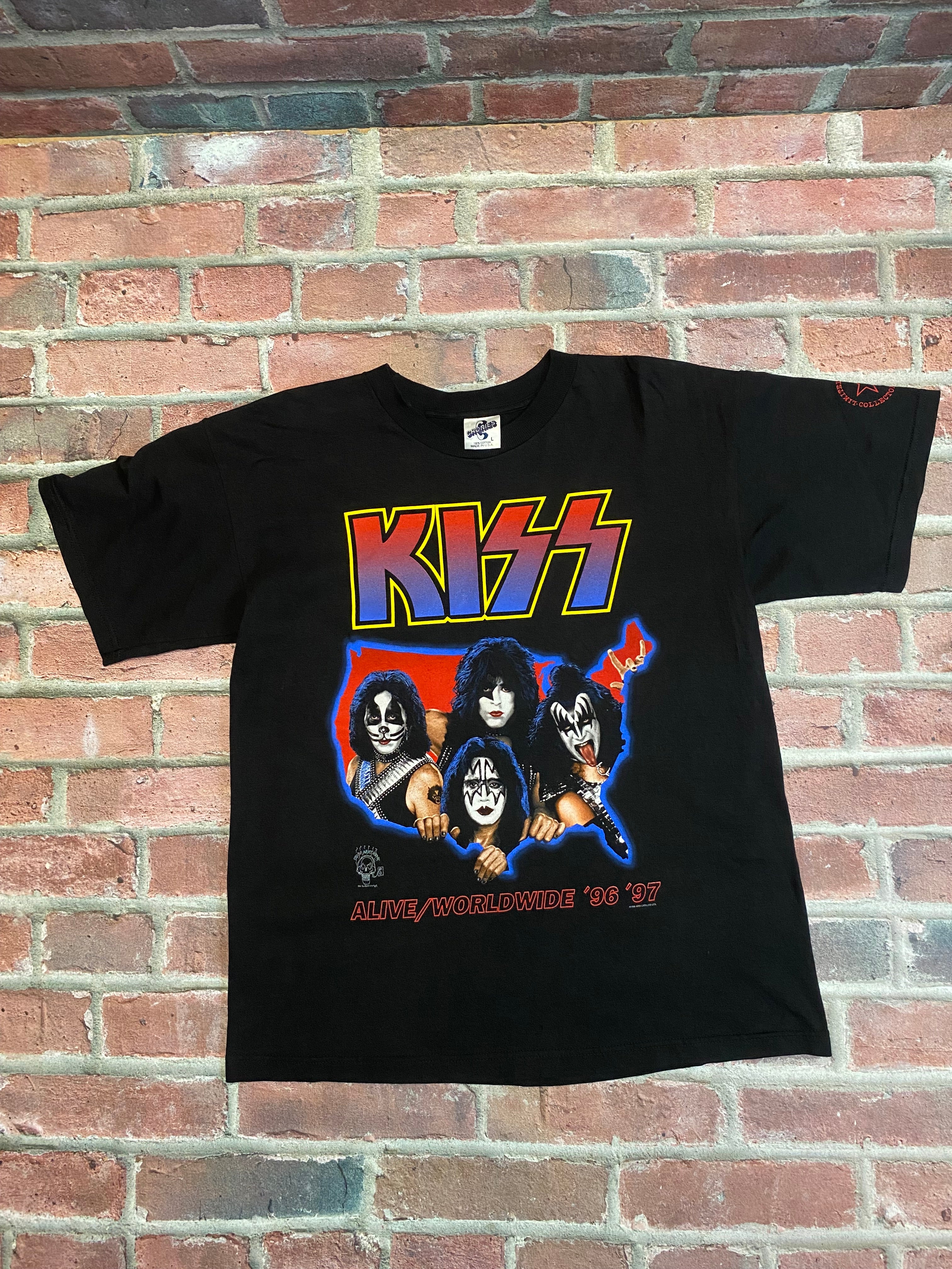 1996-97 KISS Alive/Worldwide Tour T-Shirt (22x28) Rock Concert Tee