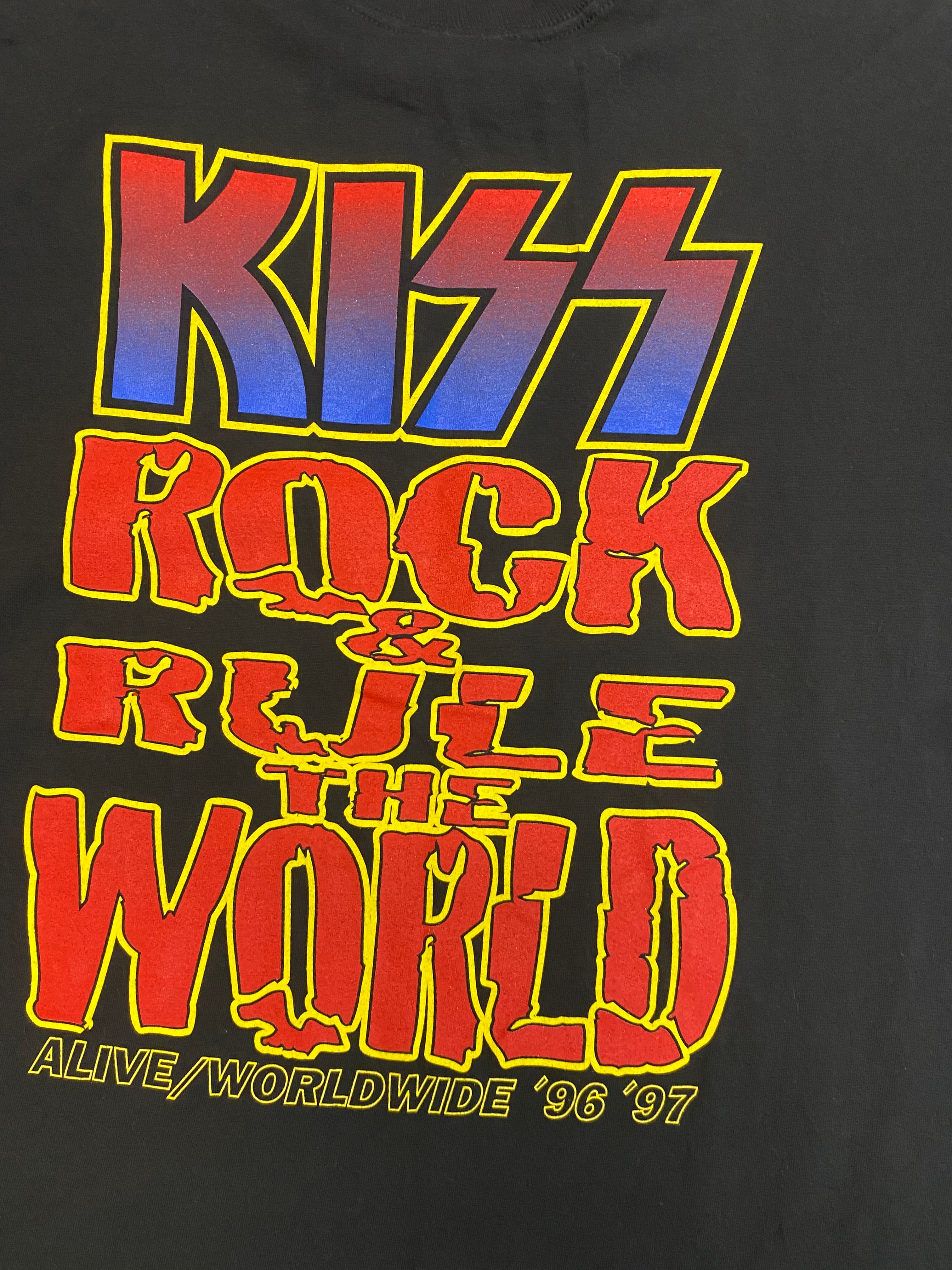 1996-97 KISS Alive/Worldwide Tour T-Shirt (22x28) Rock Concert Tee